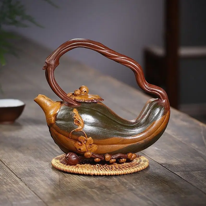 Zisha pot raw ore red mud pulp pumpkin lifting beampot bionic device Zisha teapot Yuzhongsha teaset factory wholesale
Zisha pot raw ore red mud pulp pumpkin lifting beampot bionic device Zisha teapot Yuzhongsha teaset factory wholesale