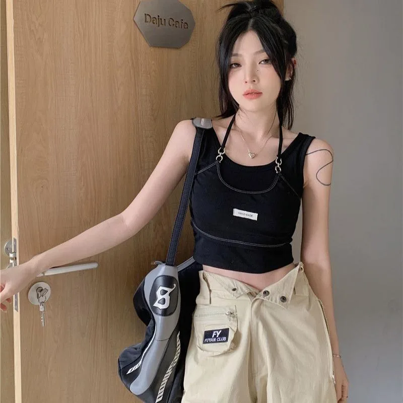 Summer Fashion High Street Sleeveless Chic Tank Tops Women Clothing Solid Slim Sweet Crop Vest Y2k Streetwear
Summer Fashion High Street Sleeveless Chic Tank Tops Women Clothing Solid Slim Sweet Crop Vest Y2k Streetwear