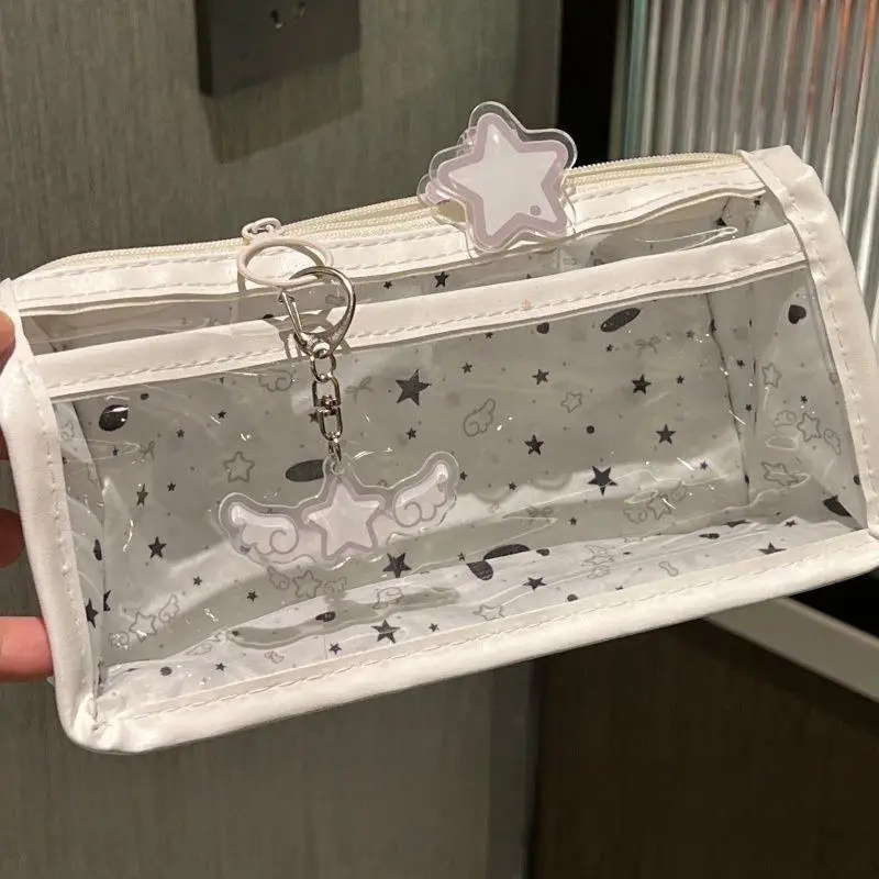Transparent Zipper Pen Bag, Cute Cat Star Pattern Pencil Case, Large Capacity Organizer for School Supplies Cosmetic Storage
Transparent Zipper Pen Bag, Cute Cat Star Pattern Pencil Case, Large Capacity Organizer for School Supplies Cosmetic Storage