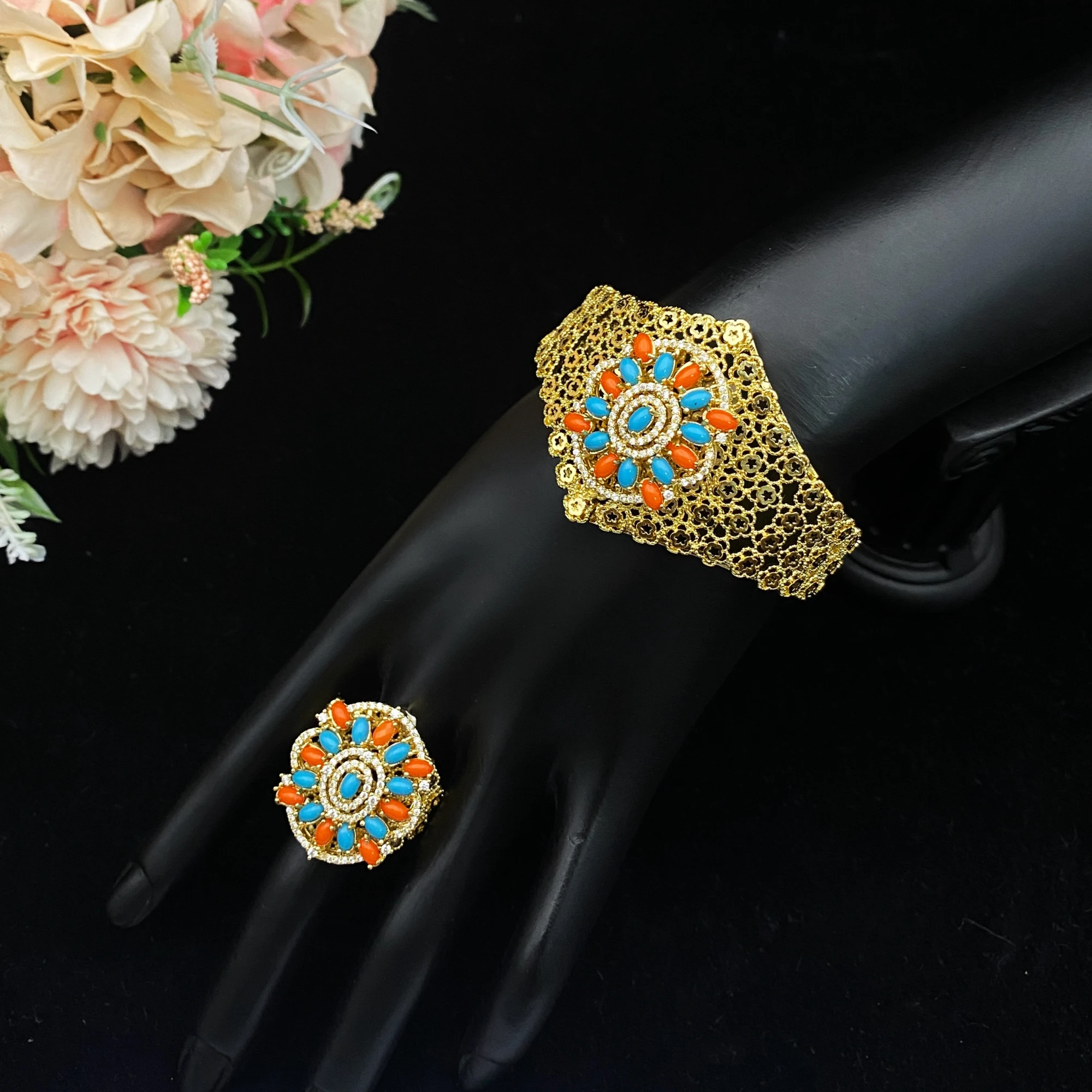 JRH 2025 New Commuter Versatile Open Bangle Ring Adjustable Jewelry 2Pcs Set Gold Plated Brass Zircon Daily Accessories
JRH 2025 New Commuter Versatile Open Bangle Ring Adjustable Jewelry 2Pcs Set Gold Plated Brass Zircon Daily Accessories