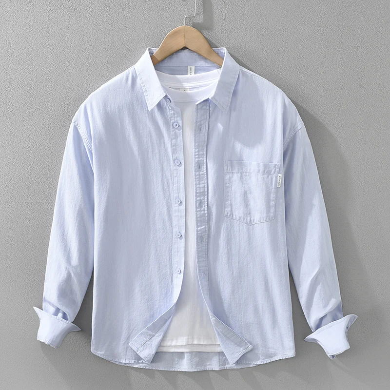 Blue Shirt for Men Oversize Loose Long Sleeve Shirts 2025 Spring New Fashion Outdoors Designer Clothes
Blue Shirt for Men Oversize Loose Long Sleeve Shirts 2025 Spring New Fashion Outdoors Designer Clothes