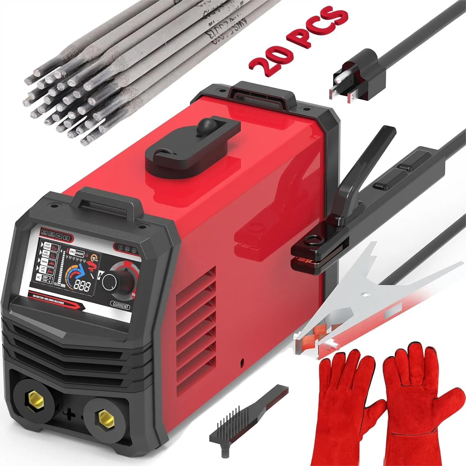 Welding Machine Stick Welder 110V 250A Portable ARC Welder with LCD Screen VRD Safety, 20pcs Rods, Home DIY MMA/Lift TIG 2 in 1
Welding Machine Stick Welder 110V 250A Portable ARC Welder with LCD Screen VRD Safety, 20pcs Rods, Home DIY MMA/Lift TIG 2 in 1