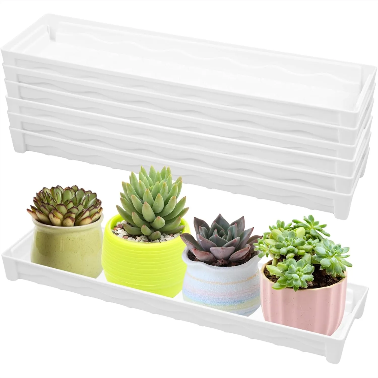 6 PCS Plastic Plant Tray Saucer, Rectangular Window Sill Plant Tray for Indoor Outdoor Flower Pots, Clear Thick Trays for
6 PCS Plastic Plant Tray Saucer, Rectangular Window Sill Plant Tray for Indoor Outdoor Flower Pots, Clear Thick Trays for
