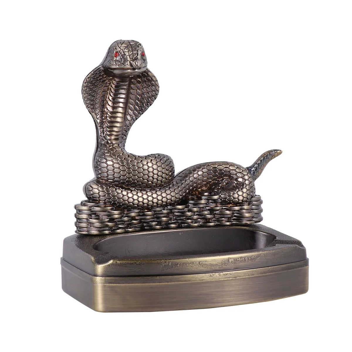 Ash Tray Snake Statue Metal Cigar Holder Creative Decor Smoke Desktop Decoration Metallic Tobacco Container
Ash Tray Snake Statue Metal Cigar Holder Creative Decor Smoke Desktop Decoration Metallic Tobacco Container