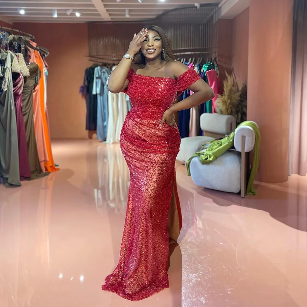 Yipeisha Off-shoulder Red Evening Dresses Glitter Beading Mermaid Prom Gown Side Slit Special Occasion Dress Plus Size
Yipeisha Off-shoulder Red Evening Dresses Glitter Beading Mermaid Prom Gown Side Slit Special Occasion Dress Plus Size