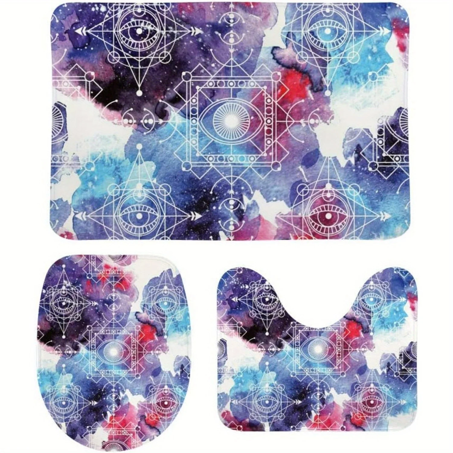 RV Bath Rug Set 3pcs Sacred Geometry Watercolor Space Batroom Combination Non-Slip Mat U-Shaped Contour Rug Toilet Lid Absorbent
RV Bath Rug Set 3pcs Sacred Geometry Watercolor Space Batroom Combination Non-Slip Mat U-Shaped Contour Rug Toilet Lid Absorbent