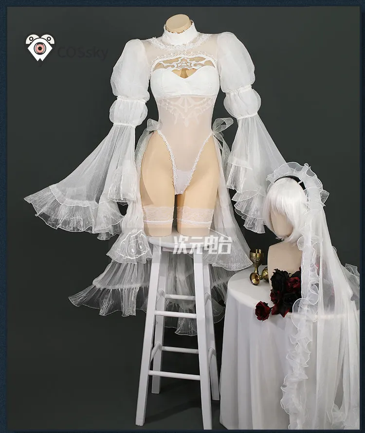 YoRHa No. 2 Type B Game Automata Cosplay Costume Women sexy black white wedding dress headwear socks Halloween party jumpsuit
YoRHa No. 2 Type B Game Automata Cosplay Costume Women sexy black white wedding dress headwear socks Halloween party jumpsuit
