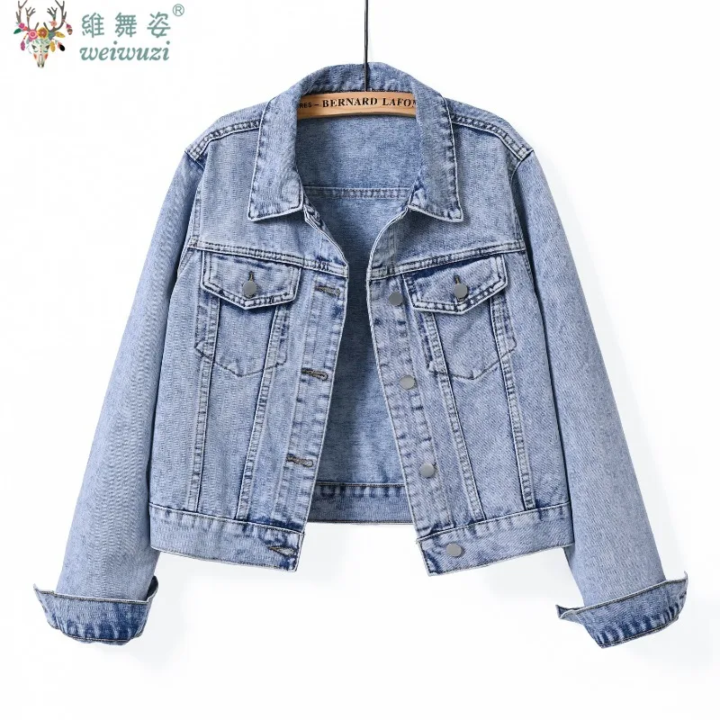 Women’s Denim Jacket Autumn Single-breasted Short Jean Coat Chest Flap Pocket Jacket Slim Retro Ladies Denim Jackets Outerwear
Women’s Denim Jacket Autumn Single-breasted Short Jean Coat Chest Flap Pocket Jacket Slim Retro Ladies Denim Jackets Outerwear