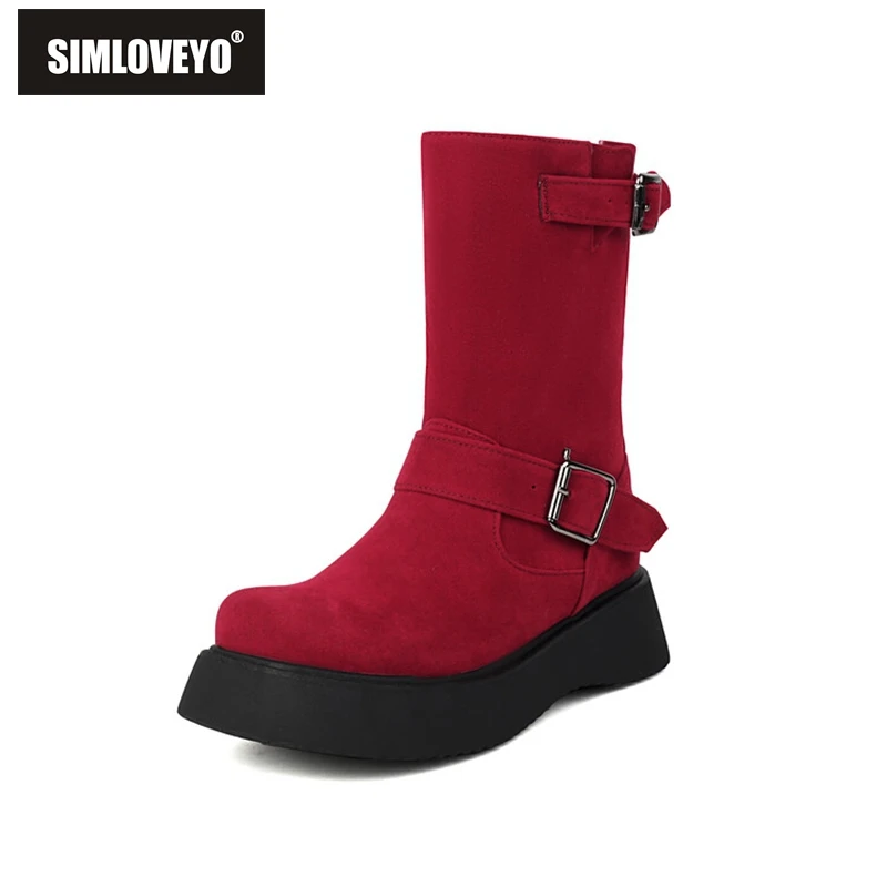 SIMLOVEYO Женские сапоги до середины икры из флока, 4 см, на платформе, на плоской подошве, большой размер 41 42 43 US11 US12, вечерние длинные ботинки, черные, красные
SIMLOVEYO Женские сапоги до середины икры из флока, 4 см, на платформе, на плоской подошве, большой размер 41 42 43 US11 US12, вечерние длинные ботинки, черные, красные