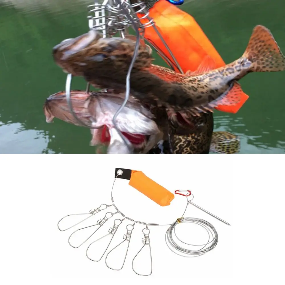 Portable Stainless Steel Fish Stringer with 5 Buckle Snaps Orange Fishing Stringer 5m Length Fish Lock Kayak Fishing
Portable Stainless Steel Fish Stringer with 5 Buckle Snaps Orange Fishing Stringer 5m Length Fish Lock Kayak Fishing