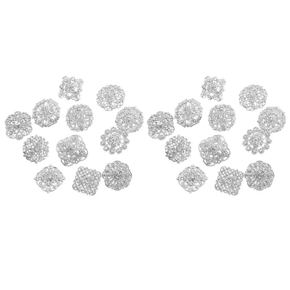 24 Pcs Rhinestone Brooches Clear Crystal Alloy Pin for Headbands Wedding Bridal Sashes Hair Clip Bouquet Decor Gift
24 Pcs Rhinestone Brooches Clear Crystal Alloy Pin for Headbands Wedding Bridal Sashes Hair Clip Bouquet Decor Gift