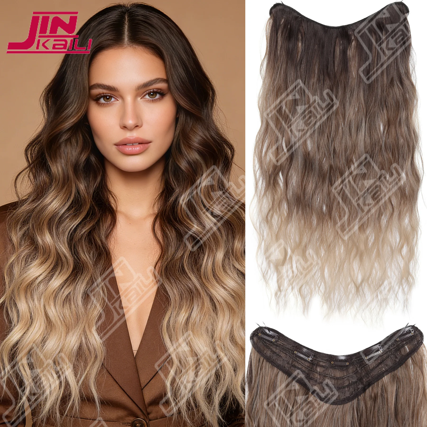 JKL 24INCH SYNTHETIC V-COLORED WATER WAVE ONE-PIECE HAIR EXTENSION BROWN INVISIBLE HAIRPIECE FOR WOMEN PERFECT FOR DAILY
JKL 24INCH SYNTHETIC V-COLORED WATER WAVE ONE-PIECE HAIR EXTENSION BROWN INVISIBLE HAIRPIECE FOR WOMEN PERFECT FOR DAILY