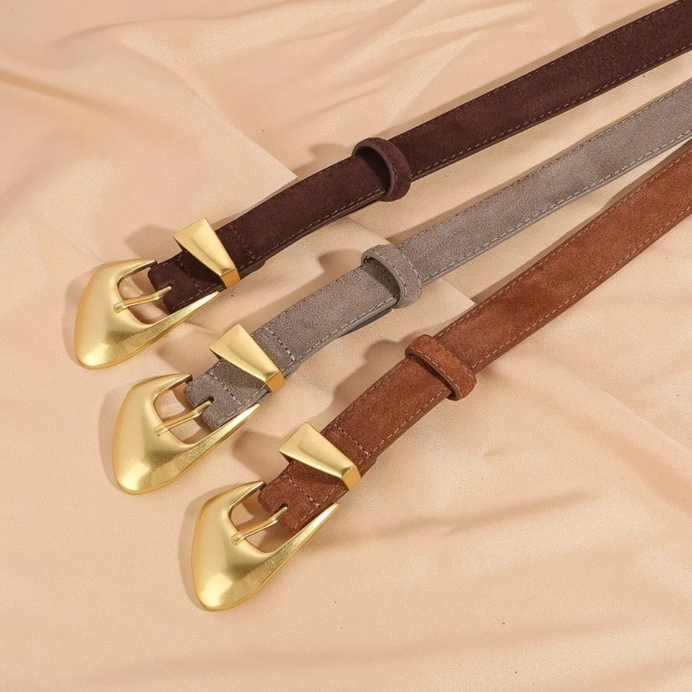 Замшевый ремень из воловьей кожи в стиле ретро с золотой пряжкой, универсальный узкий пояс, однотонные брючные ремни для платья
Замшевый ремень из воловьей кожи в стиле ретро с золотой пряжкой, универсальный узкий пояс, однотонные брючные ремни для платья