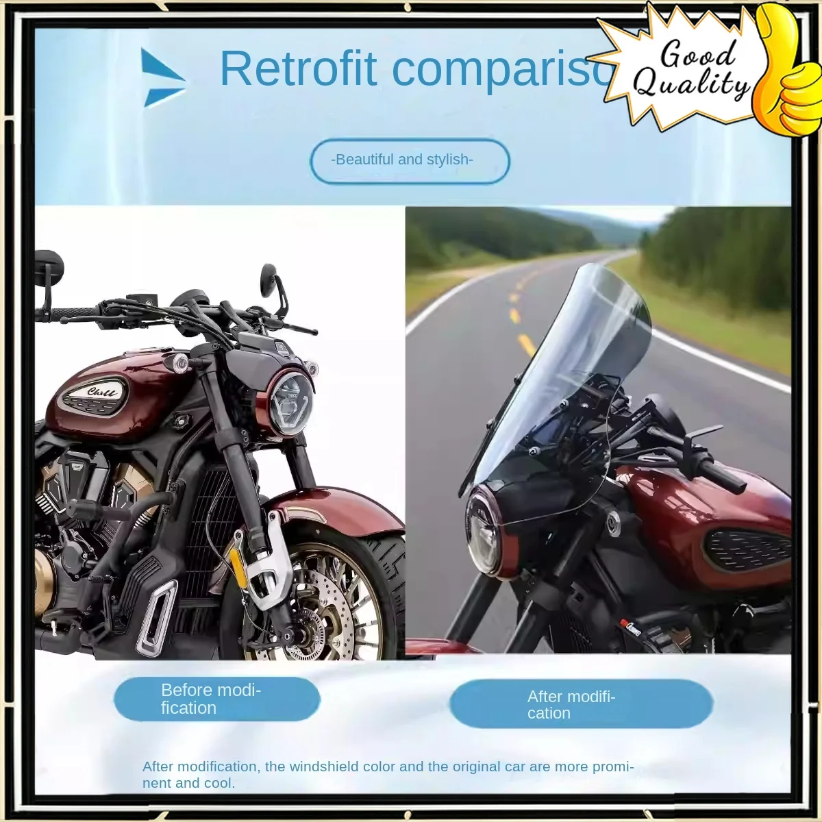 Good Quality For CU625 modified windshield, modified heightened and widened front windshield
Good Quality For CU625 modified windshield, modified heightened and widened front windshield