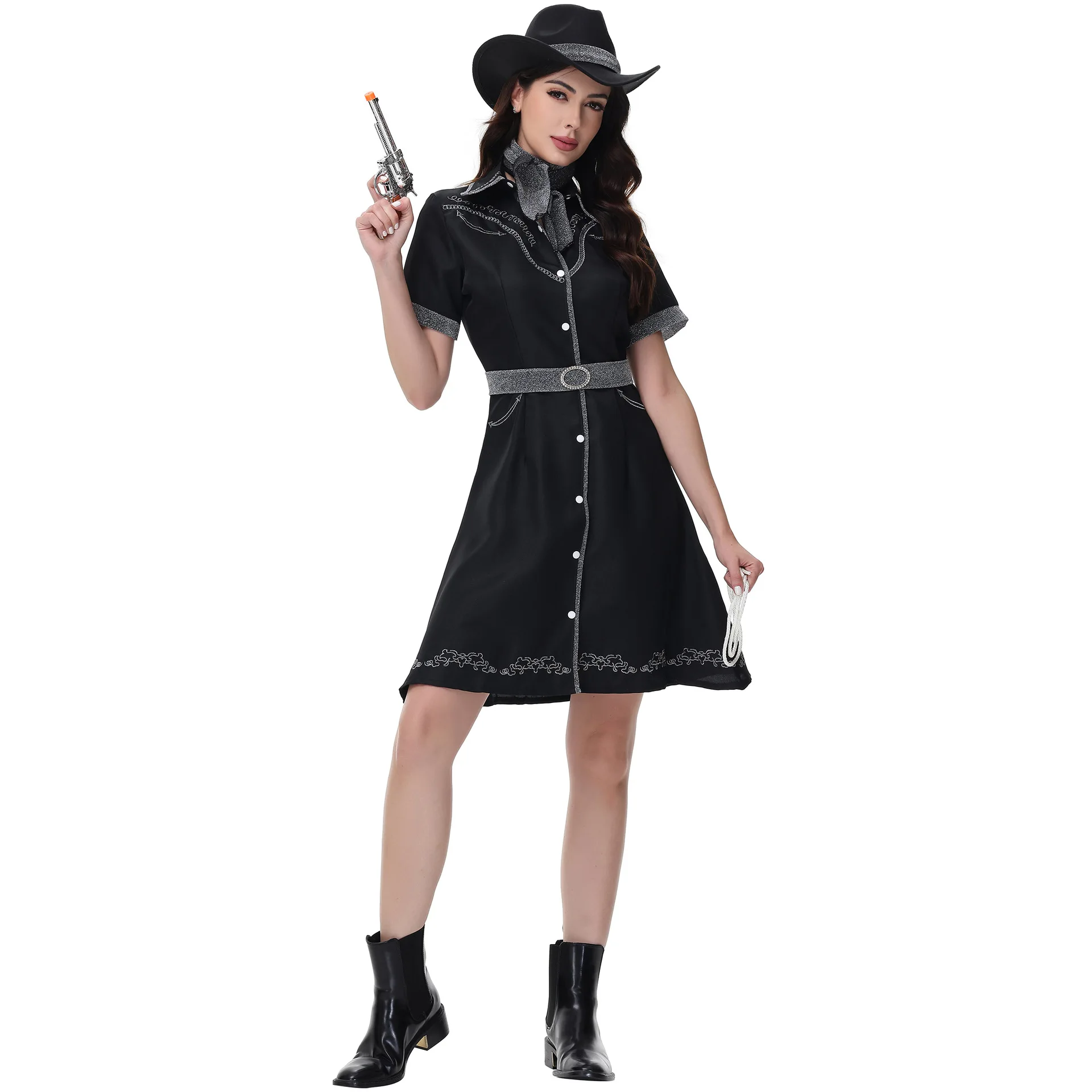 Halloween Adult Women Gothic Fashion Sexy Cowboy Western Denim Dress Stage Role Play Uniform Set Holiday Party Fancy Dress New
Halloween Adult Women Gothic Fashion Sexy Cowboy Western Denim Dress Stage Role Play Uniform Set Holiday Party Fancy Dress New