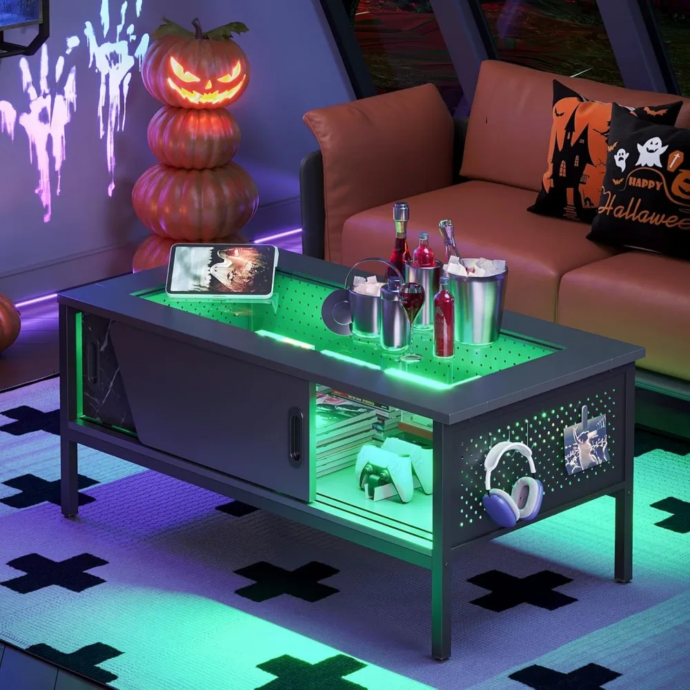 Bestier 42 Inch LED Coffee Table with Storage, Modern Coffee Table with Display for Living Room, Black Living Room Center Table 
Bestier 42 Inch LED Coffee Table with Storage, Modern Coffee Table with Display for Living Room, Black Living Room Center Table