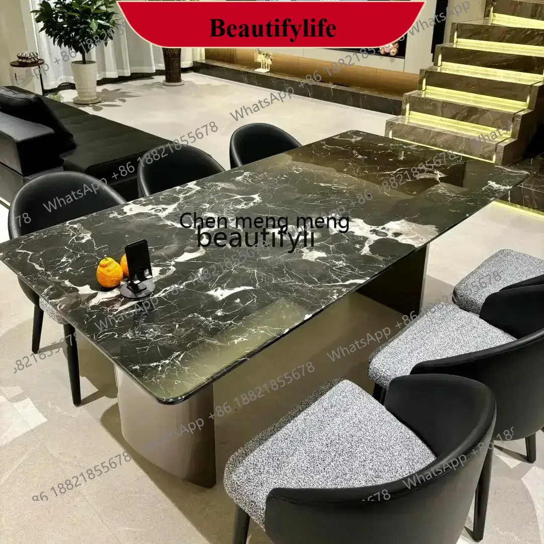 z183 Black rose luxury stone dining table imported natural marble rectangular light luxury high-end dining table
z183 Black rose luxury stone dining table imported natural marble rectangular light luxury high-end dining table