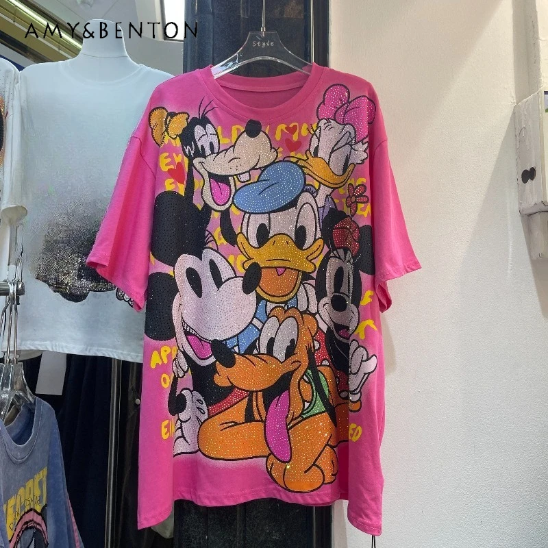 Beautiful Y2k Short-sleeved T-shirt Fashion Brand New Heavy Industry Fashion Cartoon Age-reducing Loose Oversized Top Tees Women
Beautiful Y2k Short-sleeved T-shirt Fashion Brand New Heavy Industry Fashion Cartoon Age-reducing Loose Oversized Top Tees Women