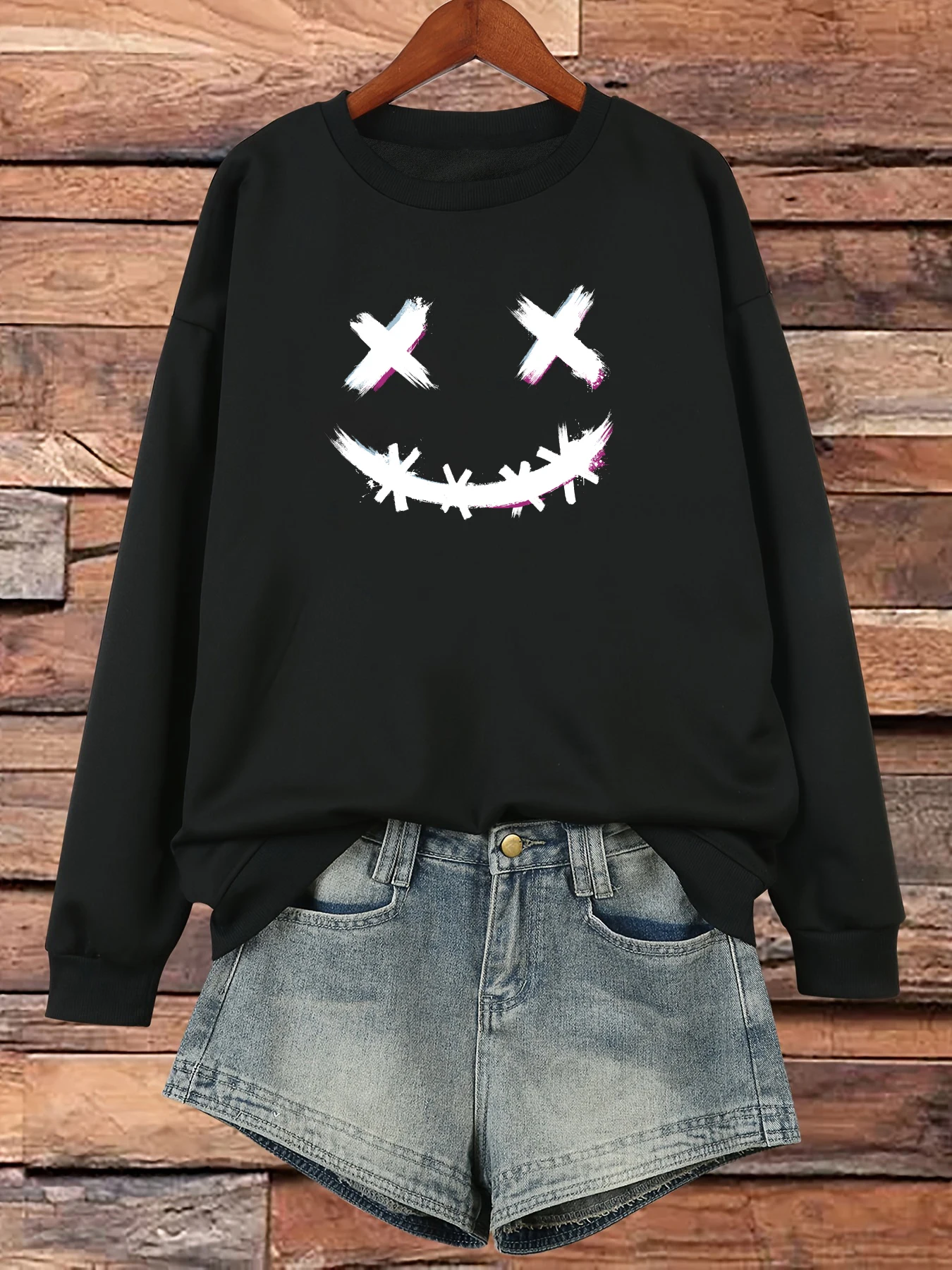Halloween Funny Sweatshirt, Autumn Winter Fleece Women's Long Sleeve Drop Shoulder Round Neck Sweatshirt
Halloween Funny Sweatshirt, Autumn Winter Fleece Women's Long Sleeve Drop Shoulder Round Neck Sweatshirt