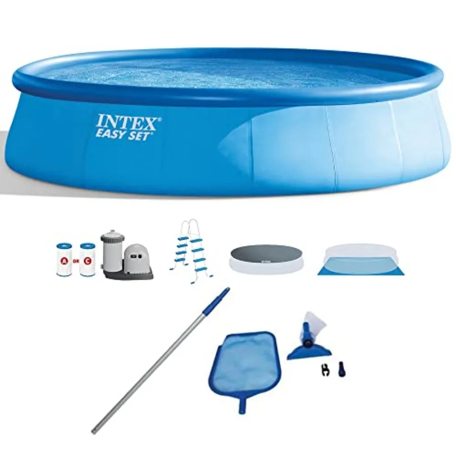 Round Above Ground Swimming Pool Set with Cleaning Maintenance Kit in Blue for Easy Setup and Durable Use
Round Above Ground Swimming Pool Set with Cleaning Maintenance Kit in Blue for Easy Setup and Durable Use