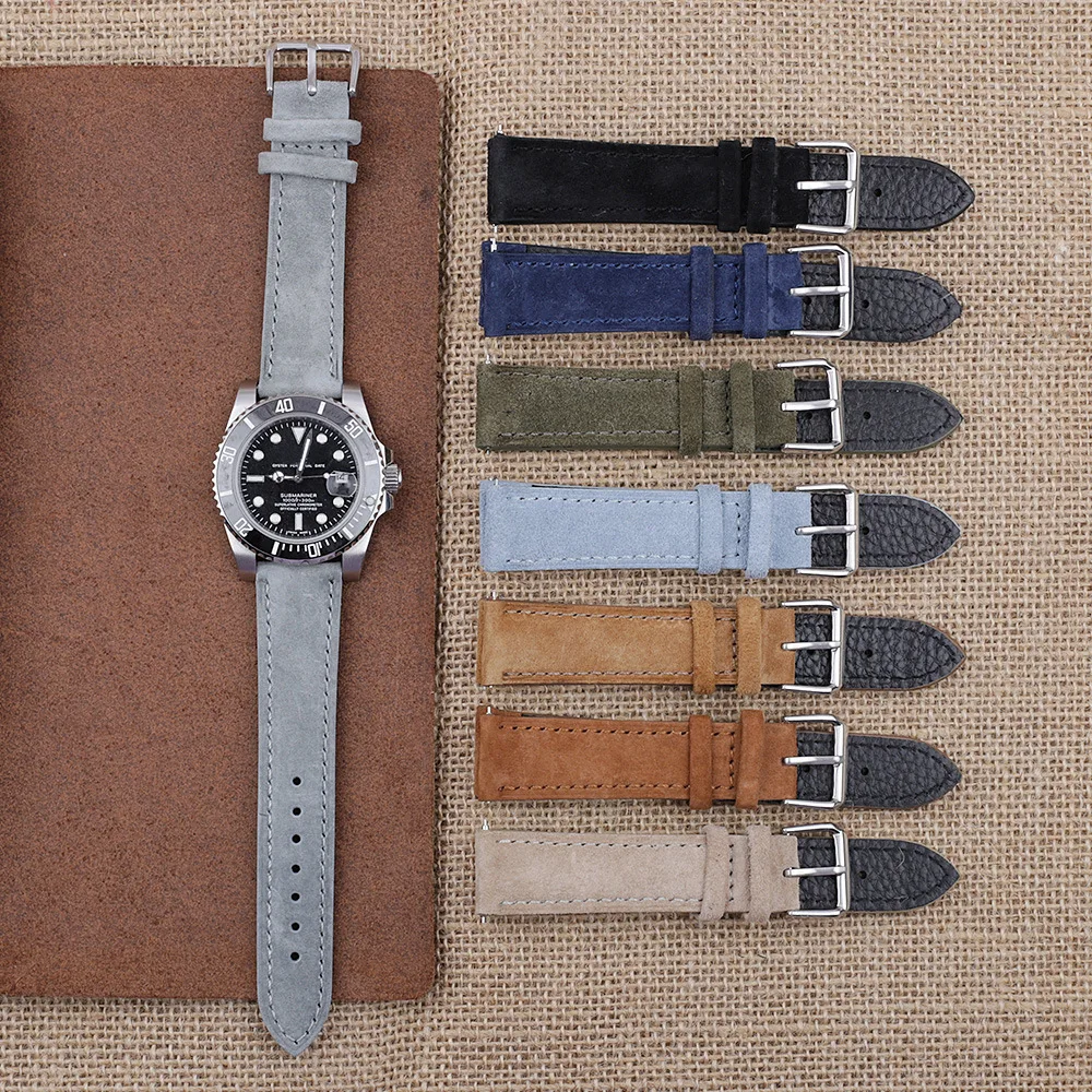 Fleece strap, suede-faced genuine leather, soft leather on the bottom, universal casual quick-release matte retro watch chain
Fleece strap, suede-faced genuine leather, soft leather on the bottom, universal casual quick-release matte retro watch chain