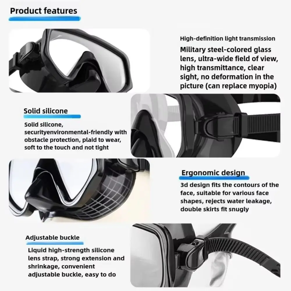 Очки для плавания, подводная маска для подводного плавания, противотуманная водонепроницаемая маска для дайвинга и подводного плавания, не протекает, безопасный сухой комплект для подводного плавания
Очки для плавания, подводная маска для подводного плавания, противотуманная водонепроницаемая маска для дайвинга и подводного плавания, не протекает, безопасный сухой комплект для подводного плавания