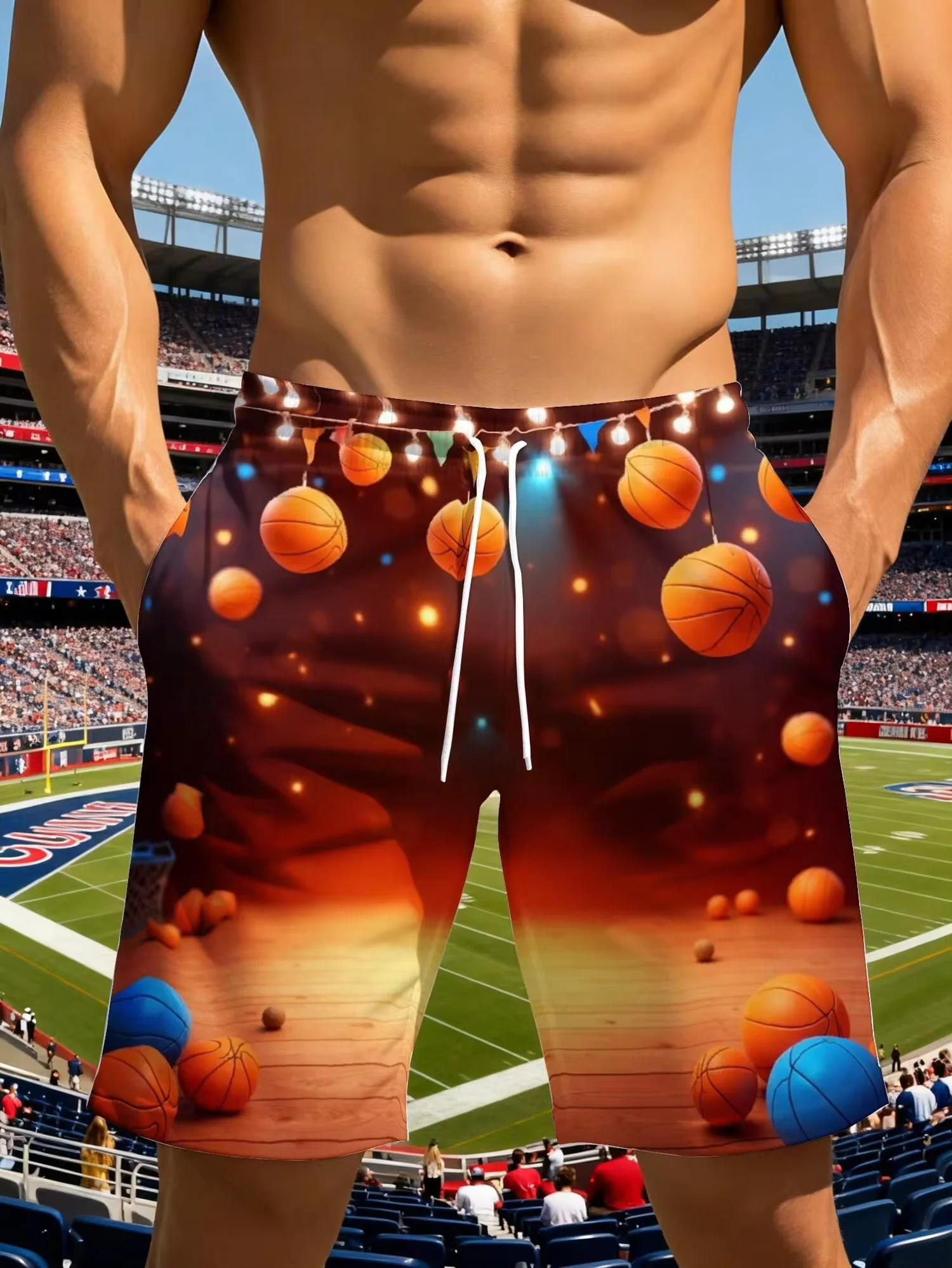 Men's Lightweight Soft Beach Shorts Loose Basketball Lights Wood Floor Balls Vacation Beach Party Wear
Men's Lightweight Soft Beach Shorts Loose Basketball Lights Wood Floor Balls Vacation Beach Party Wear