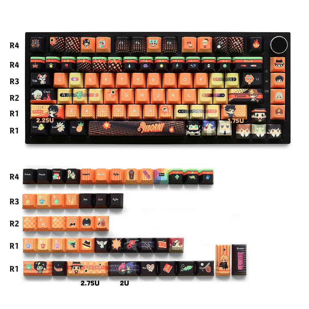 Колпачки для клавиатуры Hitman Reborn, профиль Cherry, PBT, 129 клавиш, сублимационная печать, для механических клавиатур с переключателями MX, GK64/84/87/96/104/108/980
Колпачки для клавиатуры Hitman Reborn, профиль Cherry, PBT, 129 клавиш, сублимационная печать, для механических клавиатур с переключателями MX, GK64/84/87/96/104/108/980