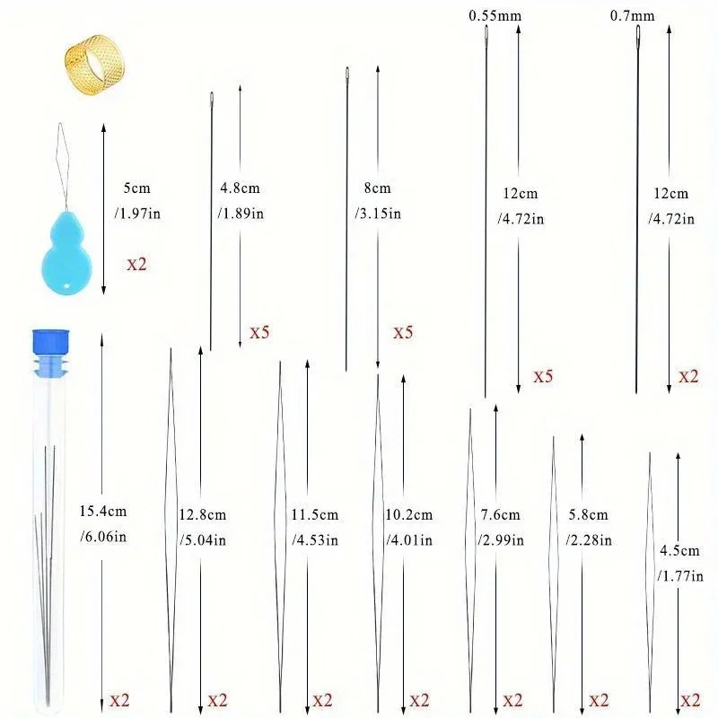34 pcs bead needles center opening curved bead needles Set with straight beaded needles needle threader ferrule
34 pcs bead needles center opening curved bead needles Set with straight beaded needles needle threader ferrule