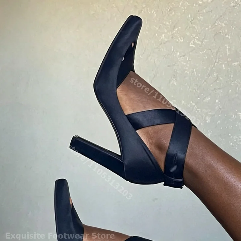 Black Satin Retro Mary Jane Heels French Style Block Heel Cross Strap Square Toe Ankle Wrap Vintage Party Women Fashion Shoes
Black Satin Retro Mary Jane Heels French Style Block Heel Cross Strap Square Toe Ankle Wrap Vintage Party Women Fashion Shoes