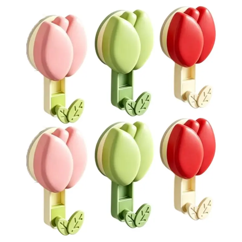 LLCS-No Drill Suction Cup Wall Hooks-Cute Tulip Shaped 6Pcs Removable Decorative Hooks In Three Colors
LLCS-No Drill Suction Cup Wall Hooks-Cute Tulip Shaped 6Pcs Removable Decorative Hooks In Three Colors