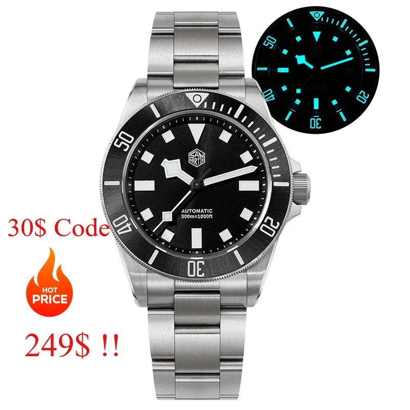 San Martin New SN0121TW Sun Pattern Titanium Diving Watch NH35 Automatic Movement Watch Waterproof 300m Watch Watches for Men
San Martin New SN0121TW Sun Pattern Titanium Diving Watch NH35 Automatic Movement Watch Waterproof 300m Watch Watches for Men