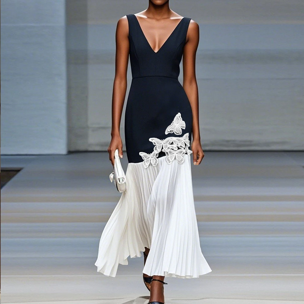 Customized Appliques Elegant Mother of the Bride Dress V Neck Butterfly Elegant Wedding Guest Dress Modern Long Prom Party Gowns
Customized Appliques Elegant Mother of the Bride Dress V Neck Butterfly Elegant Wedding Guest Dress Modern Long Prom Party Gowns