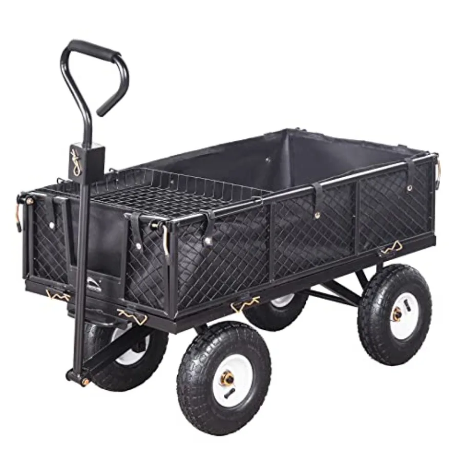 Heavy Duty Steel Garden Cart Large Size with Liner and Iron Frame 660lbs Capacity Black Removable Sides Steel Frame Dump Cart f
Heavy Duty Steel Garden Cart Large Size with Liner and Iron Frame 660lbs Capacity Black Removable Sides Steel Frame Dump Cart f