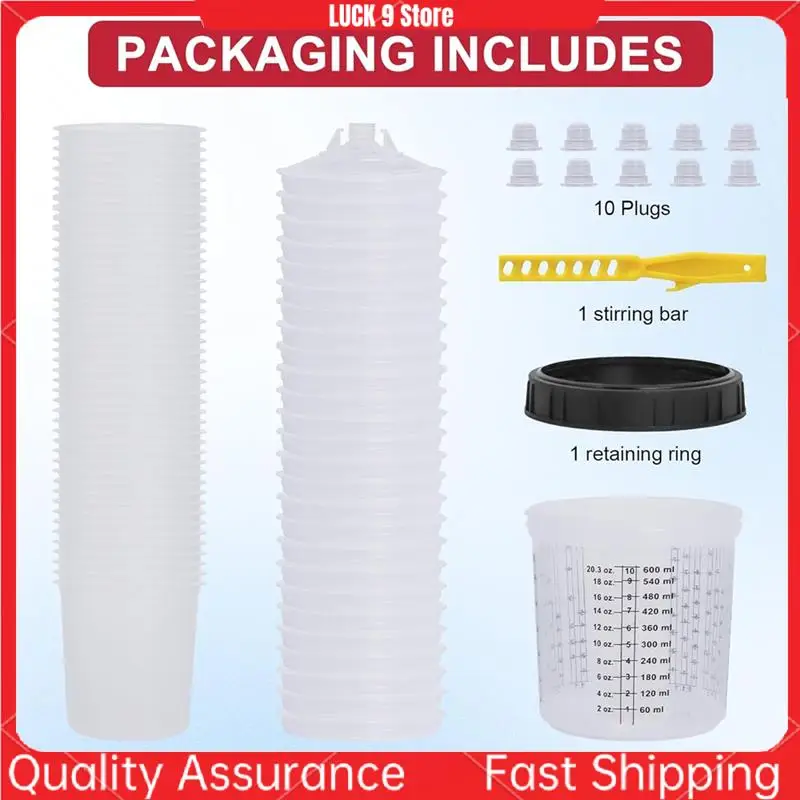 Paint Spray Cup, 50 Cup Liners (20 Oz), 50 Lids With Filters, 10 Plugs, 1 Hard Cup, 1 Retaining Ring, 1 Stirring Stick-AB52
Paint Spray Cup, 50 Cup Liners (20 Oz), 50 Lids With Filters, 10 Plugs, 1 Hard Cup, 1 Retaining Ring, 1 Stirring Stick-AB52