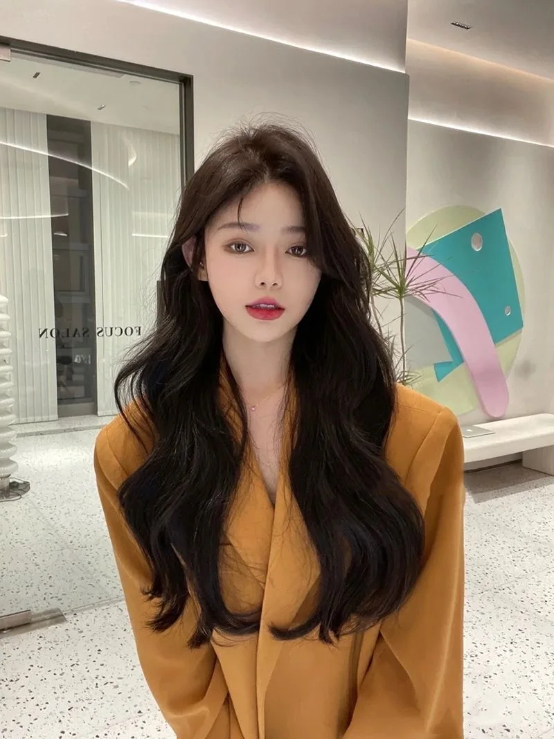 Natural Black Synthetic Wig Long Curly Hair Big Wave Parting Lovely Natural Wig Women Wear Full Head Cover Daily Party
Natural Black Synthetic Wig Long Curly Hair Big Wave Parting Lovely Natural Wig Women Wear Full Head Cover Daily Party