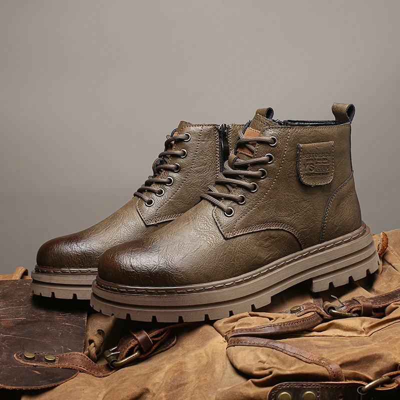 Couple Leather Big Yellow Boots: 2025 New Autumn and Winter Men's Shoes, British Style Short Boots, Thickened Sole High-Top Boot
Couple Leather Big Yellow Boots: 2025 New Autumn and Winter Men's Shoes, British Style Short Boots, Thickened Sole High-Top Boot