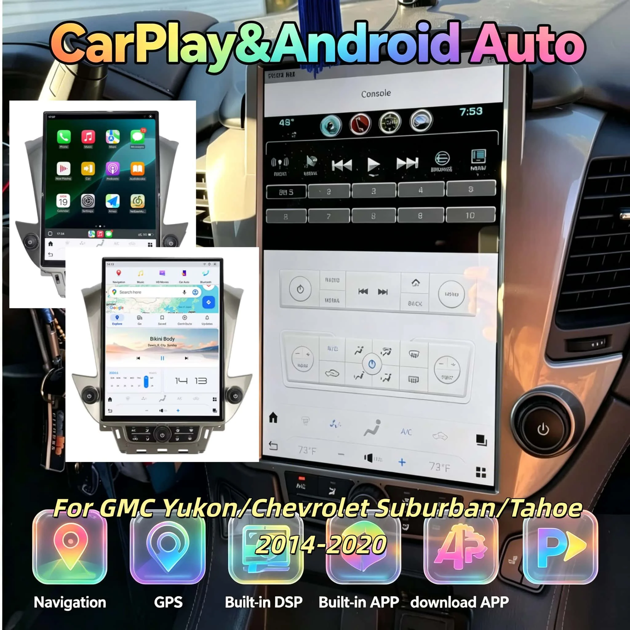 15.6 inch 2K Android Auto For GMC Yukon/Chevrolet Suburban/Tahoe 2014-2020 Carplay Multimedia Car Radio GPS Navigation 4G DSP
15.6 inch 2K Android Auto For GMC Yukon/Chevrolet Suburban/Tahoe 2014-2020 Carplay Multimedia Car Radio GPS Navigation 4G DSP