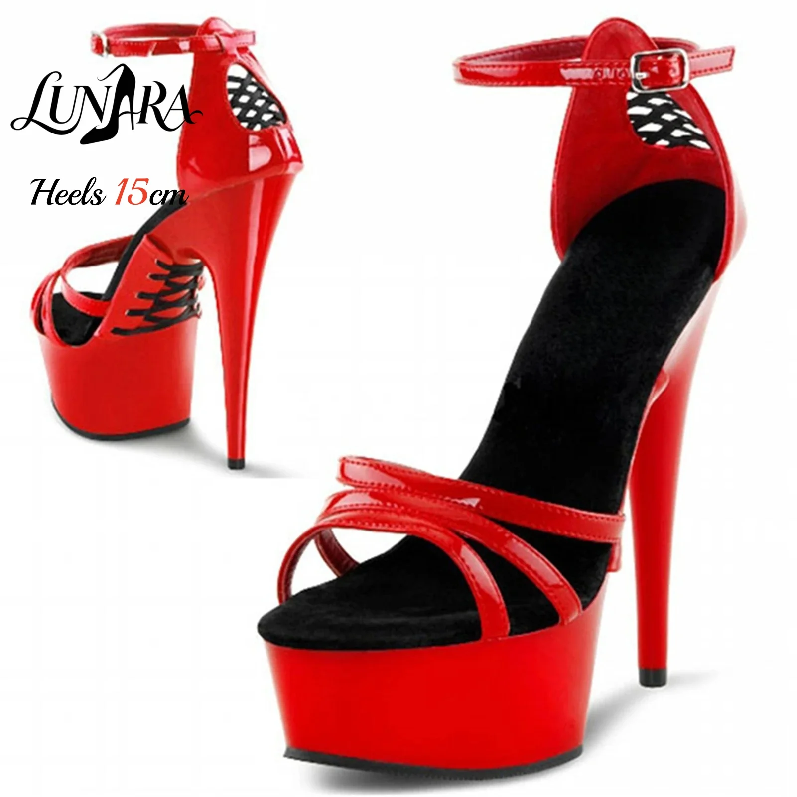 15cm Red Patent PU High Heel Sandals Crisscross Cutout Open Toe Ankle Strap Buckle Non-slip Sexy Stage Performance Nightclub
15cm Red Patent PU High Heel Sandals Crisscross Cutout Open Toe Ankle Strap Buckle Non-slip Sexy Stage Performance Nightclub