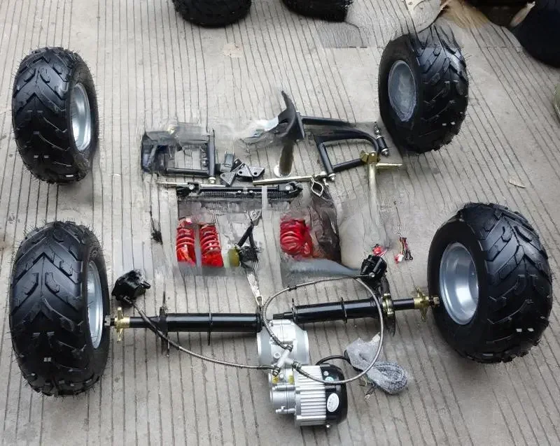 Electric Quadricycle Kart Accessories Front Suspension Steering Steering Gear Box Differential Shaft Drive Rear Axle Motor
Electric Quadricycle Kart Accessories Front Suspension Steering Steering Gear Box Differential Shaft Drive Rear Axle Motor