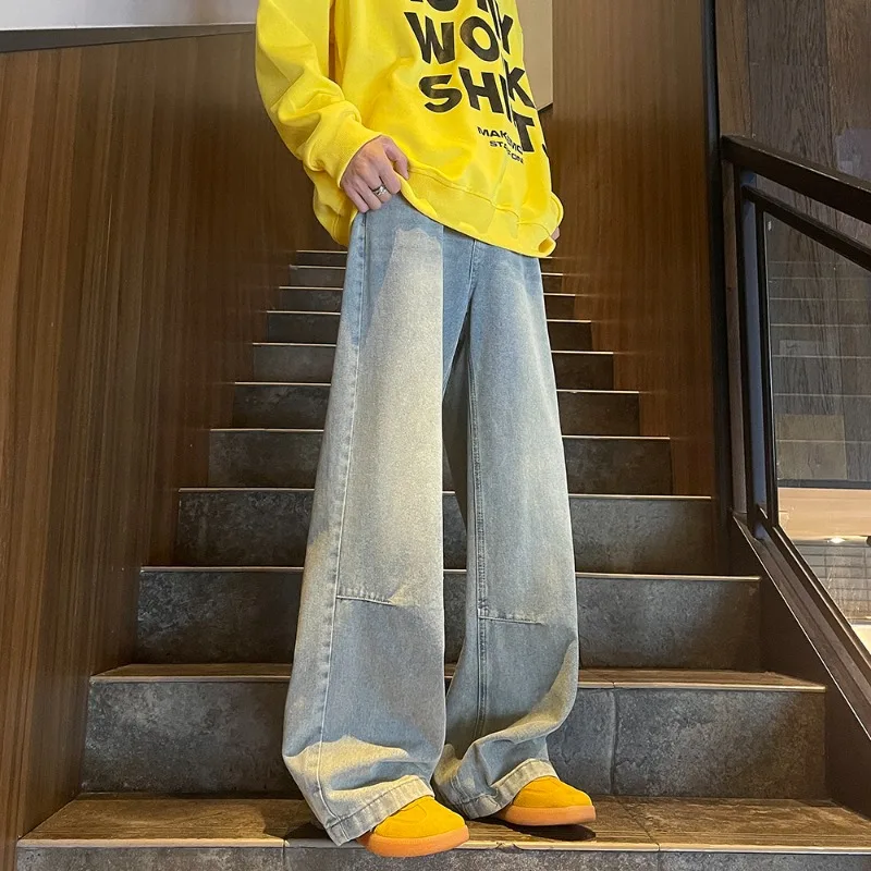 Light Blue Men's Vintage Jeans Fashion Splicing Wide Y2k Pants Streetwear Couple Personality Casual Loose Denim Trousers
Light Blue Men's Vintage Jeans Fashion Splicing Wide Y2k Pants Streetwear Couple Personality Casual Loose Denim Trousers