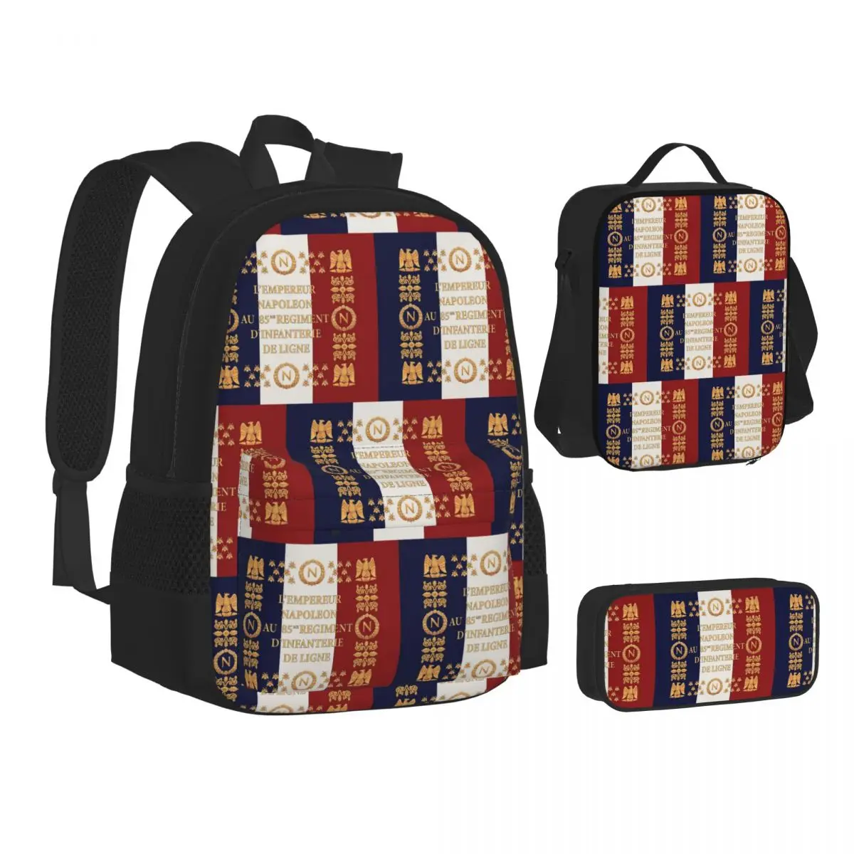 Napoleonic French 85th Regimental Flag Backpacks Students Bookbag School Bags Kids Rucksack Lunch Bag Pen Bag Three-Piece Set
Napoleonic French 85th Regimental Flag Backpacks Students Bookbag School Bags Kids Rucksack Lunch Bag Pen Bag Three-Piece Set