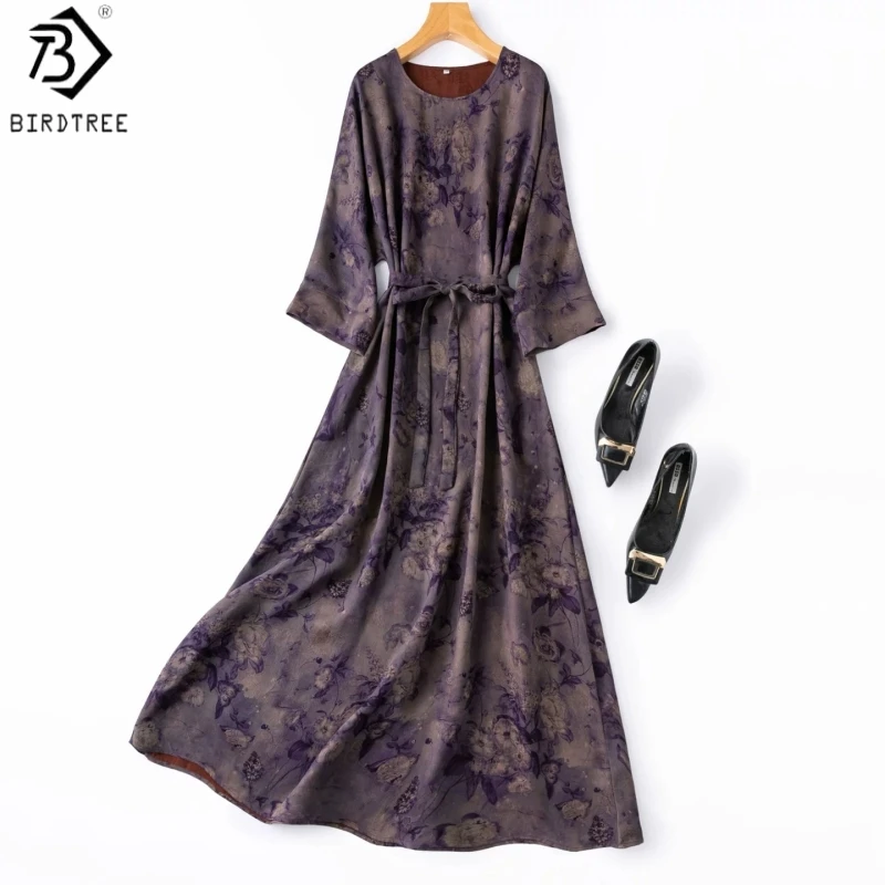 BirdTree, 100% Silk Tie-dye Dress, Batwing Sleeve O-neck, Women's Jacquard Xiangyunsha Sash Dresses, 2026 Summer New D64914JF
BirdTree, 100% Silk Tie-dye Dress, Batwing Sleeve O-neck, Women's Jacquard Xiangyunsha Sash Dresses, 2026 Summer New D64914JF