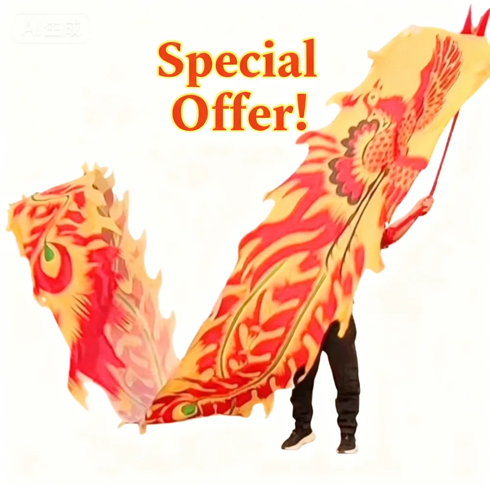 8 Meters Phoenix Pattern Chinese Dragon Dance Set New Year Christmas Celebration At School Festival Performance (Head+Tail+Rope)
8 Meters Phoenix Pattern Chinese Dragon Dance Set New Year Christmas Celebration At School Festival Performance (Head+Tail+Rope)