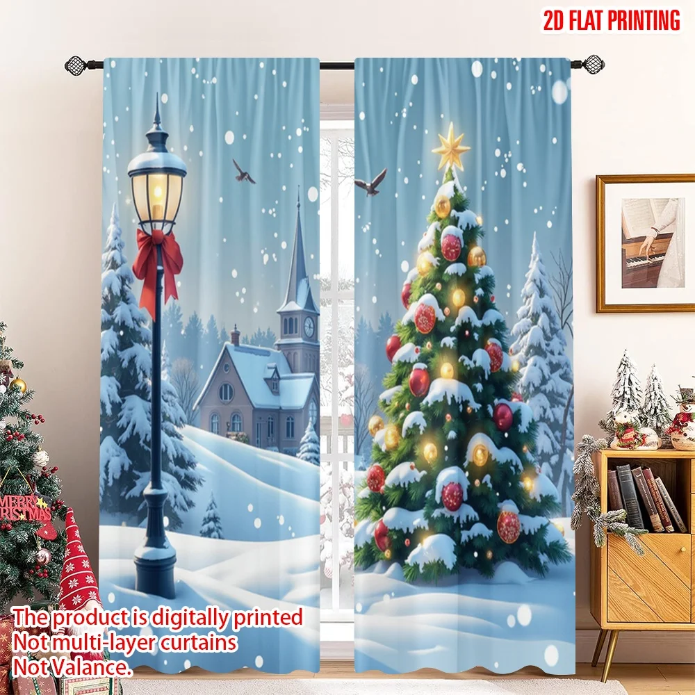 2pcs 2D flat printing Merry Christmas Window Curtains Christmas Snow Scene Holiday Tree Polyester Without Electricity Festive
2pcs 2D flat printing Merry Christmas Window Curtains Christmas Snow Scene Holiday Tree Polyester Without Electricity Festive