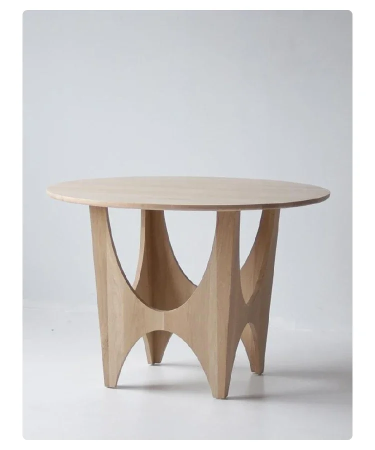 Nordic solid wood dining table French retro wabi style round dining table black medieval home large round table
Nordic solid wood dining table French retro wabi style round dining table black medieval home large round table