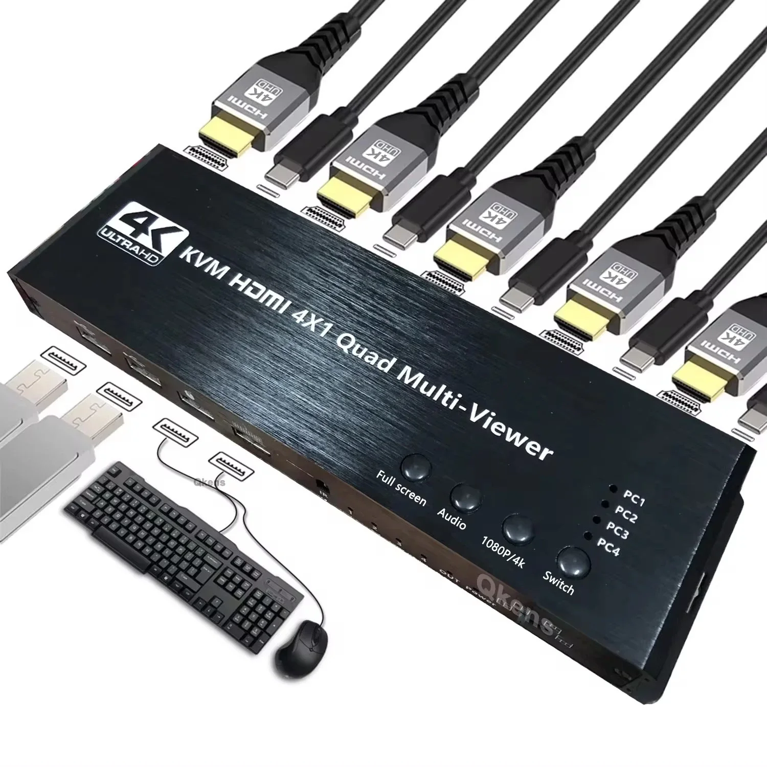4K HDMI KVM 4x1 Quad Multi Viewer 4 In 1 Out Seamless Switch Video Processor Screen Multiviewer Fr 4 PC Share USB Keyboard Mouse
4K HDMI KVM 4x1 Quad Multi Viewer 4 In 1 Out Seamless Switch Video Processor Screen Multiviewer Fr 4 PC Share USB Keyboard Mouse