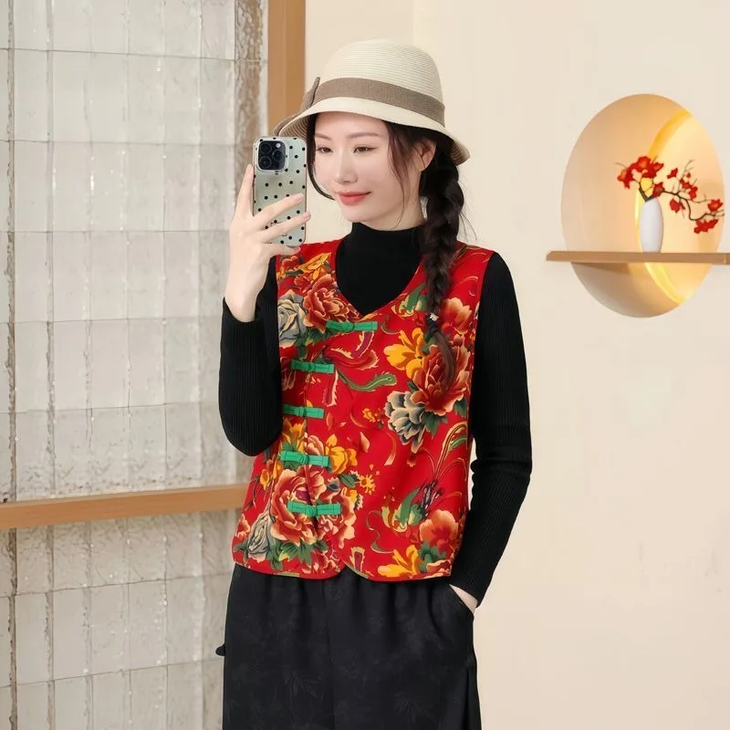 Жилет с крупными цветами в стиле Норд-Ист, этническая одежда, популярный модный и индивидуальный китайский женский жилет
Жилет с крупными цветами в стиле Норд-Ист, этническая одежда, популярный модный и индивидуальный китайский женский жилет