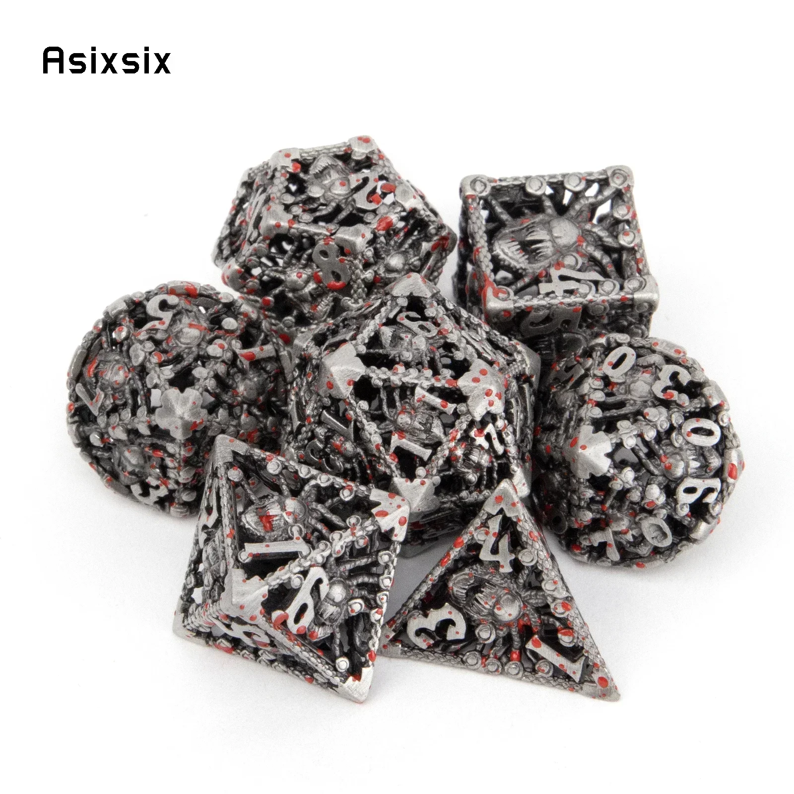 7 Pcs Silver Red Octopus Metal Dice Hollow Metal Polyhedral Dice Set Suitable For Role-Playing Dice PropBoard Game Gift
7 Pcs Silver Red Octopus Metal Dice Hollow Metal Polyhedral Dice Set Suitable For Role-Playing Dice PropBoard Game Gift