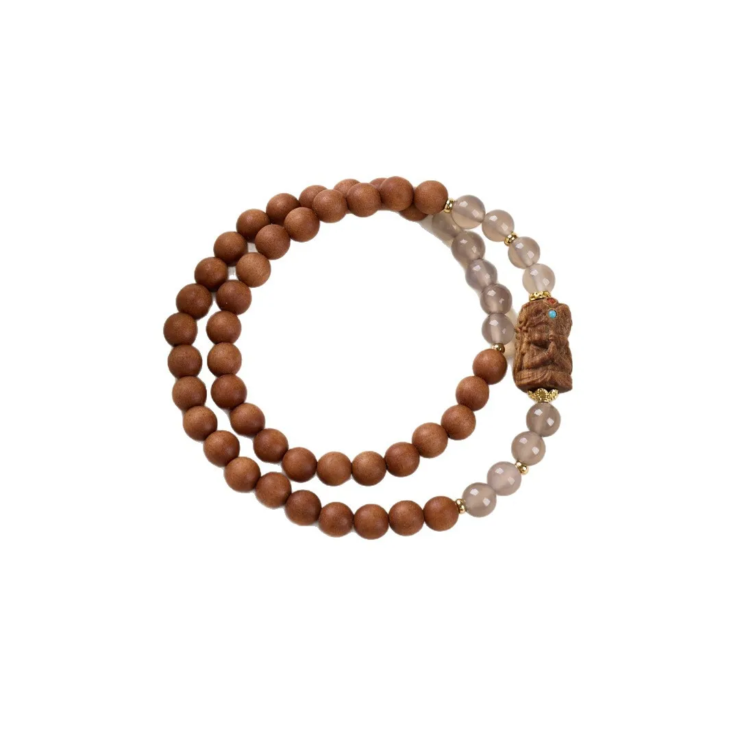 6MM Natural Smoky Purple Agate Double-loop Beaded Bracelet with Zhaqilamu Milk-scented Barbie Sandalwood - Women's Gift
6MM Natural Smoky Purple Agate Double-loop Beaded Bracelet with Zhaqilamu Milk-scented Barbie Sandalwood - Women's Gift